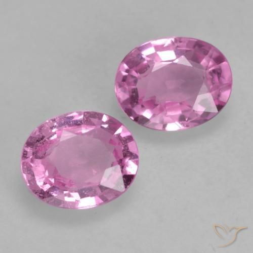 Pedras preciosas de Safira rosa médio natural de 0.77 ct, oval, VS