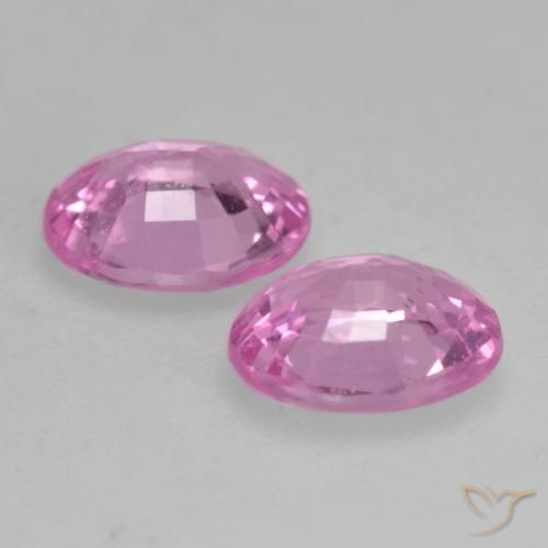 Pedras preciosas de Safira rosa médio natural de 0.77 ct, oval, VS