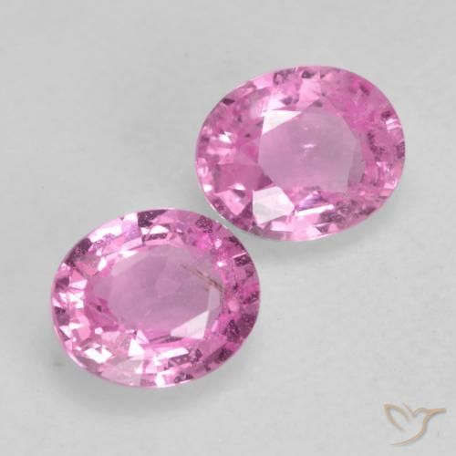 Pedras preciosas de Safira Roxo Real Rosa natural de 0.83 ct, oval, VS