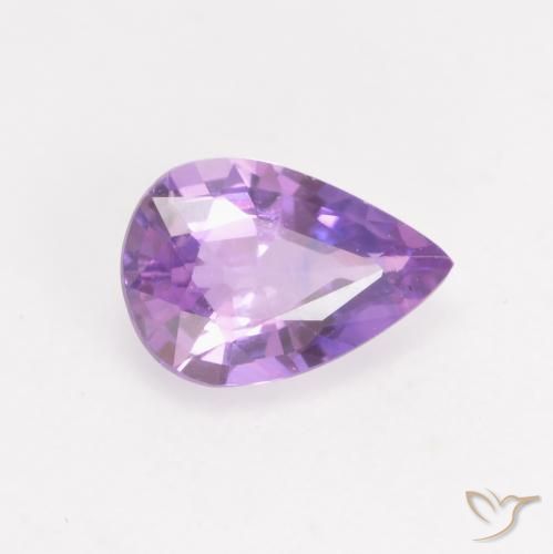 Safira íris violeta Natural 0.63ct, Formato de pêra, VVS-VS