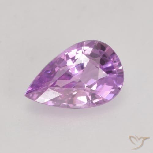 0.63ct Natural Rosa Violeta Roxo Safira, Formato de pêra, VVS-VS