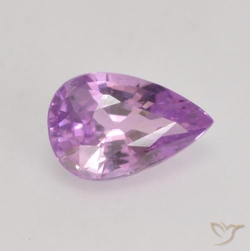 Safira Rosa Violeta Roxo Natural 0.63ct, Formato de pêra, VVS-VS