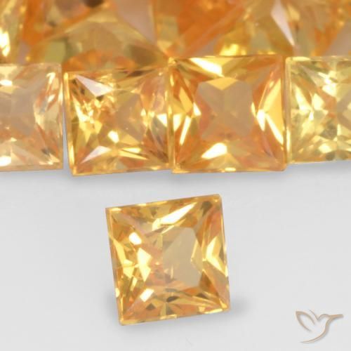 Safira Laranja Médio Natural 0.21ct, Quadrado, VS
