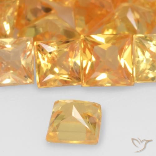 Safira Laranja Médio Natural 0.21ct, Quadrado, VS