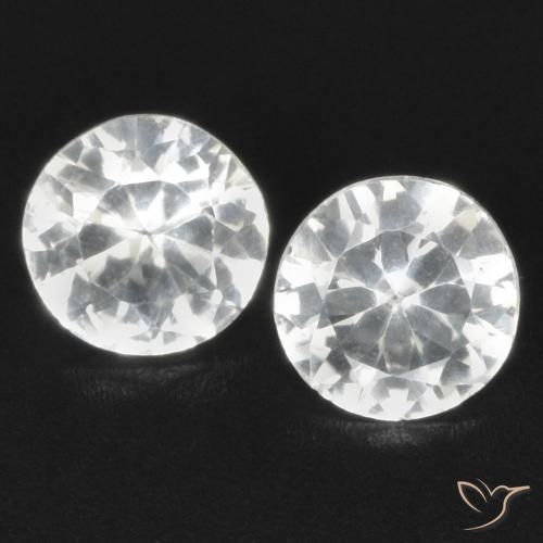 0.68ctw Natural Branco Safira, Redondo, VS