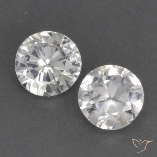 0.78ctw Natural Branco Safira, Redondo, VS