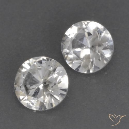 Pedras preciosas de Safira Branco natural de 0.78 ct, Redondo, VS