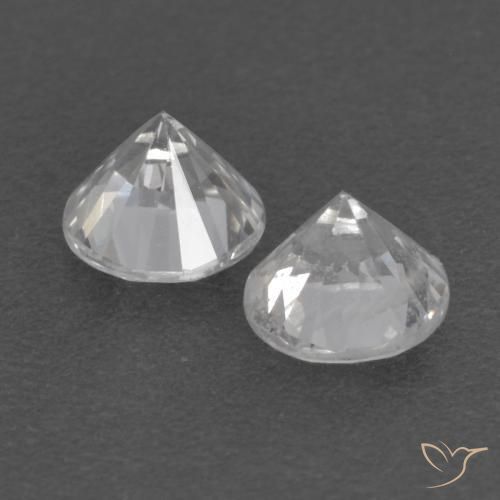 Pedras preciosas de Safira Branco natural de 0.71 ct, Redondo, VS