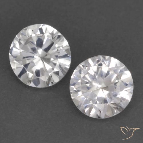 0.80ctw Natural Branco Safira, Redondo, VS