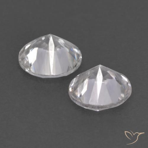 Pedras preciosas de Safira Branco natural de 0.80 ct, Redondo, VS