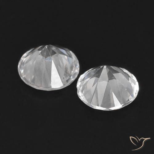 Pedras preciosas de Safira Branco natural de 0.68 ct, Redondo, VS