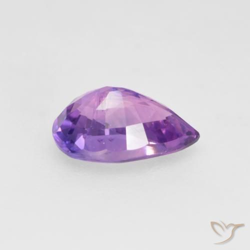Safira roxo elétrico Natural 0.67ct, Formato de pêra, VS