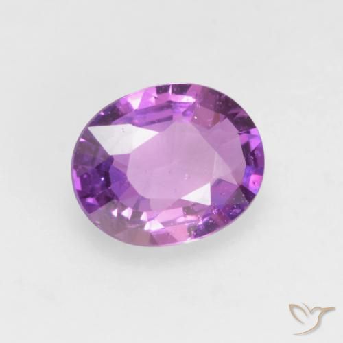 Safira roxo médio Natural 0.57ct, oval, VS