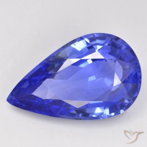 Safira centáurea azul Natural 12.22ct, Formato de pêra, IF