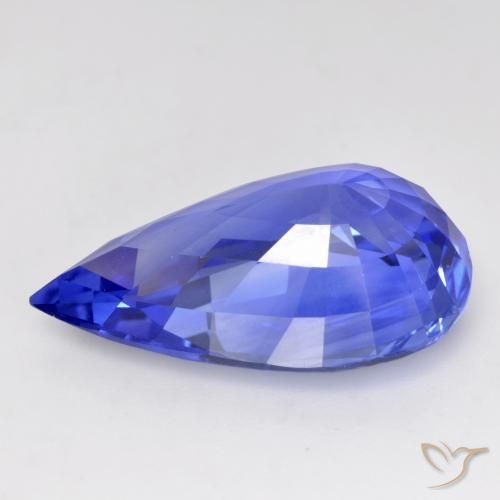 Safira centáurea azul Natural 12.22ct, Formato de pêra, IF