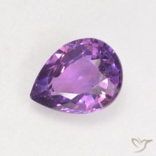 Safira Rosa Vivo Violeta Natural 0.47ct, Formato de pêra, VS