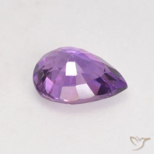 Safira Rosa Vivo Violeta Natural 0.47ct, Formato de pêra, VS