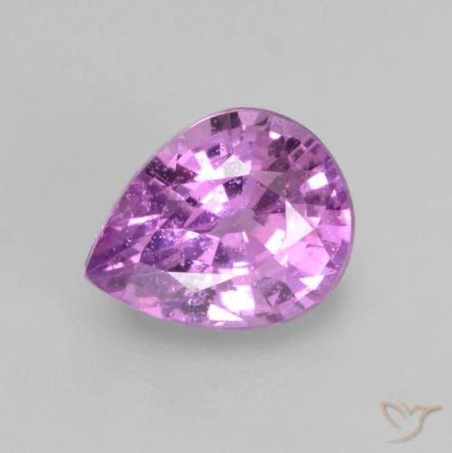 0.55ct Natural Rosa Violeta Roxo Safira, Formato de pêra, VS