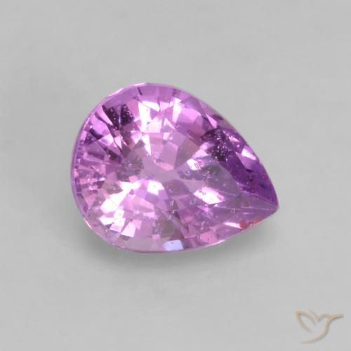 Safira Rosa Violeta Roxo Natural 0.55ct, Formato de pêra, VS
