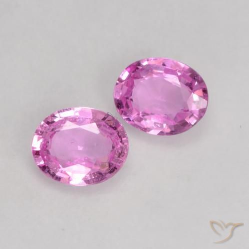 Pedras preciosas de Safira Roxo Rosa natural de 0.66 ct, oval, VVS-VS