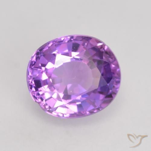 Safira Rosa Violeta Intenso Natural 0.80ct, oval, VVS-VS