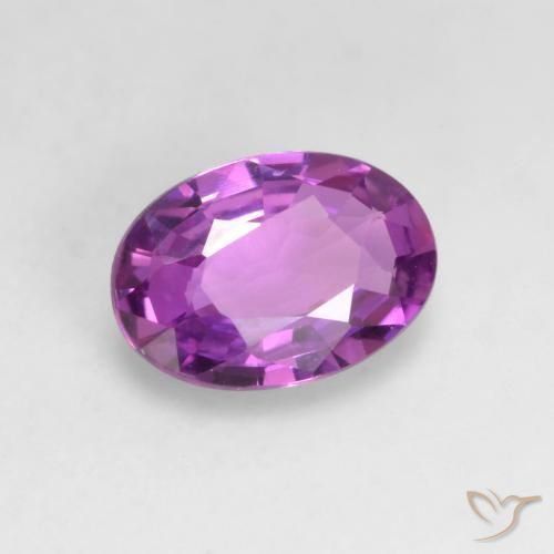 Safira roxo médio Natural 0.47ct, oval, VVS-VS