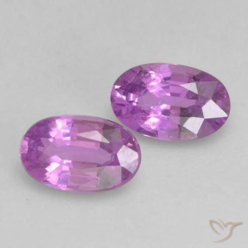 Pedras preciosas de Safira Roxo Intenso natural de 0.60 ct, oval, VVS-VS