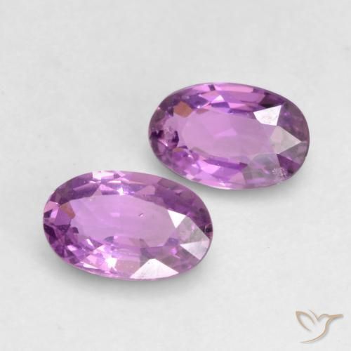 Pedras preciosas de Safira roxo elétrico natural de 0.58 ct, oval, VVS-VS