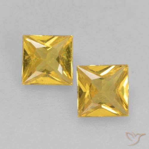 0.55ctw Natural Dourado Safira, Quadrado, VS