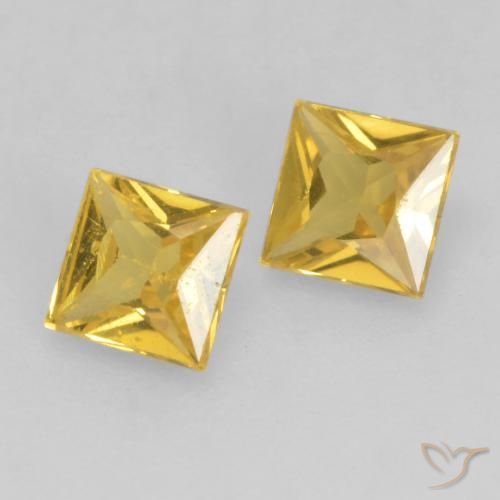 Pedras preciosas de Safira Dourado natural de 0.55 ct, Quadrado, VS