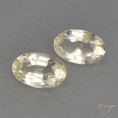 Pedras preciosas de Safira Luz amarela natural de 0.46 ct, oval, VVS-VS