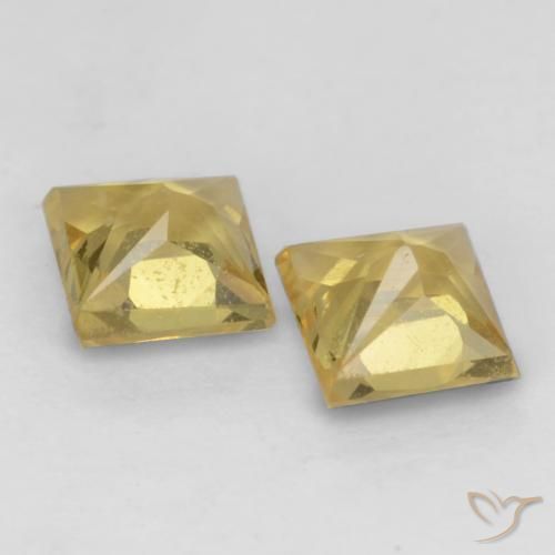 Pedras preciosas de Safira Dourado natural de 0.56 ct, Quadrado, VS