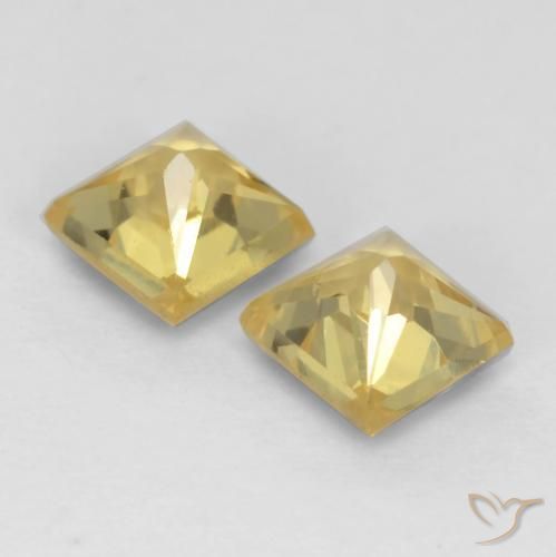 Pedras preciosas de Safira Dourado natural de 0.56 ct, Quadrado, VS