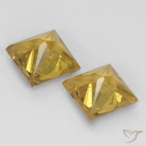 Pedras preciosas de Safira Mel amarelo natural de 0.58 ct, Quadrado, VS