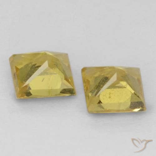Pedras preciosas de Safira Luz amarela natural de 0.62 ct, Quadrado, VS