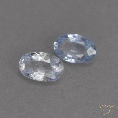 Pedras preciosas de Safira Claro natural de 0.58 ct, oval, VVS-VS
