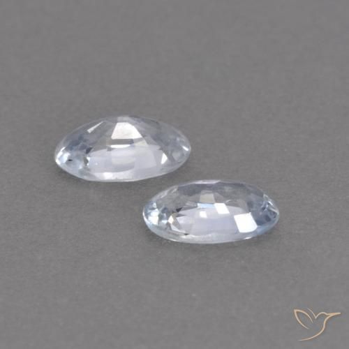 Pedras preciosas de Safira Branco azulado natural de 0.55 ct, oval, VVS-VS