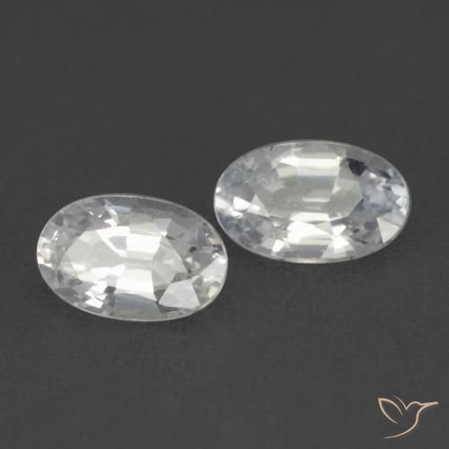 Pedras preciosas de Safira Branco natural de 0.54 ct, oval, VVS-VS