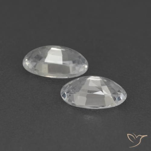 Pedras preciosas de Safira Branco natural de 0.54 ct, oval, VVS-VS