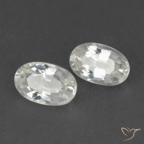 Pedras preciosas de Safira Branco natural de 0.59 ct, oval, VVS-VS