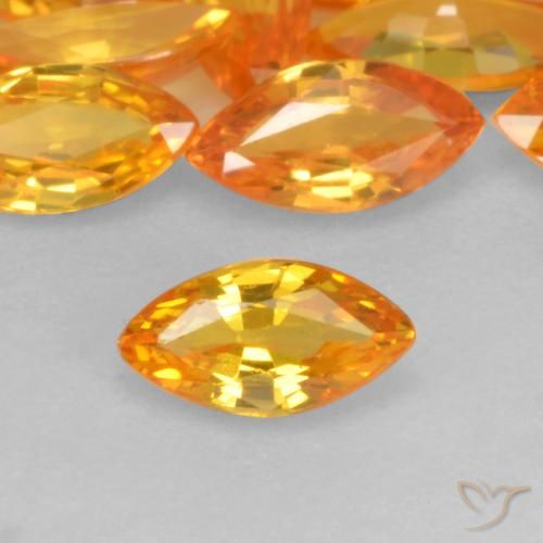 0.19ct Natural Laranja brilhante Safira, Marquesa, VVS-VS