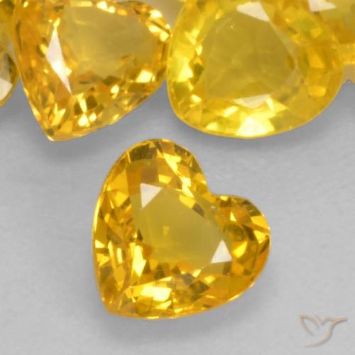 0.44ct Natural Dourado Safira, Coração, VVS-VS