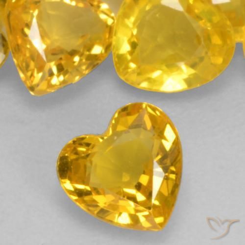 Safira Dourado Natural 0.44ct, Coração, VVS-VS