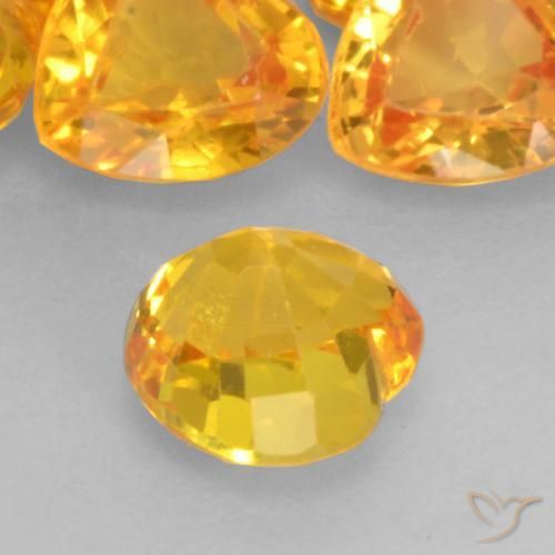 Safira ouro médio Natural 0.51ct, Coração, VVS-VS