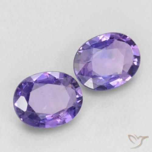 Pedras preciosas de Safira Violeta médio natural de 0.76 ct, oval, VS