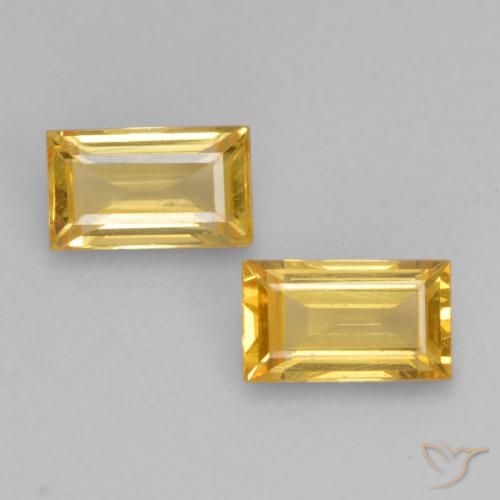 0.65ctw Natural Laranja Dourada Safira, baguete, VS