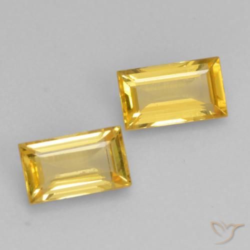 Pedras preciosas de Safira Laranja Dourada natural de 0.65 ct, baguete, VS