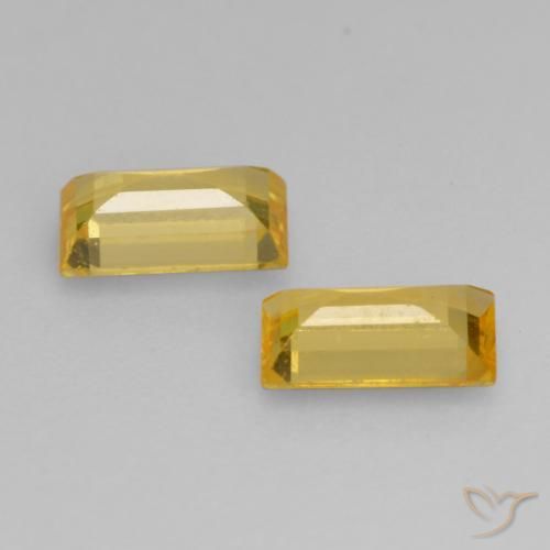 Pedras preciosas de Safira Laranja Dourada natural de 0.65 ct, baguete, VS