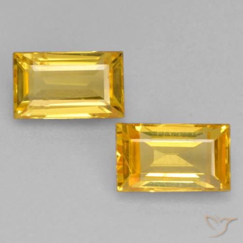0.75ctw Natural Dourado Safira, baguete, VS