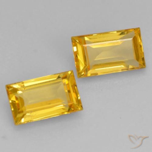 Pedras preciosas de Safira Dourado natural de 0.75 ct, baguete, VS